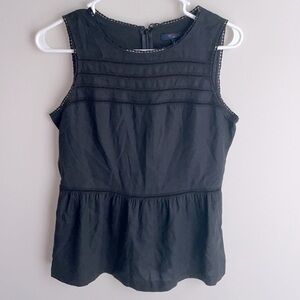 Madewell Black peplum sleeveless blouse